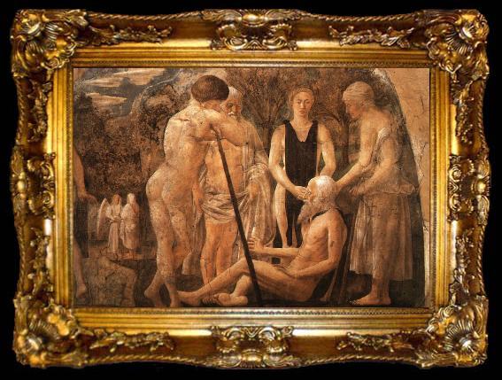 framed  Piero della Francesca The Death of Adam, detail of Adam and his Children, ta009-2